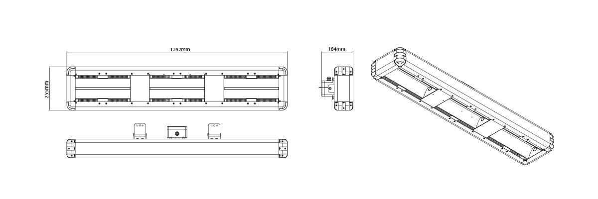 18kW Industrial infrarred heater dimensions